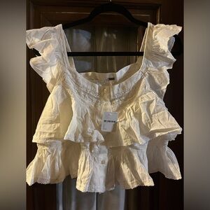 Free People ivory lace tank size L